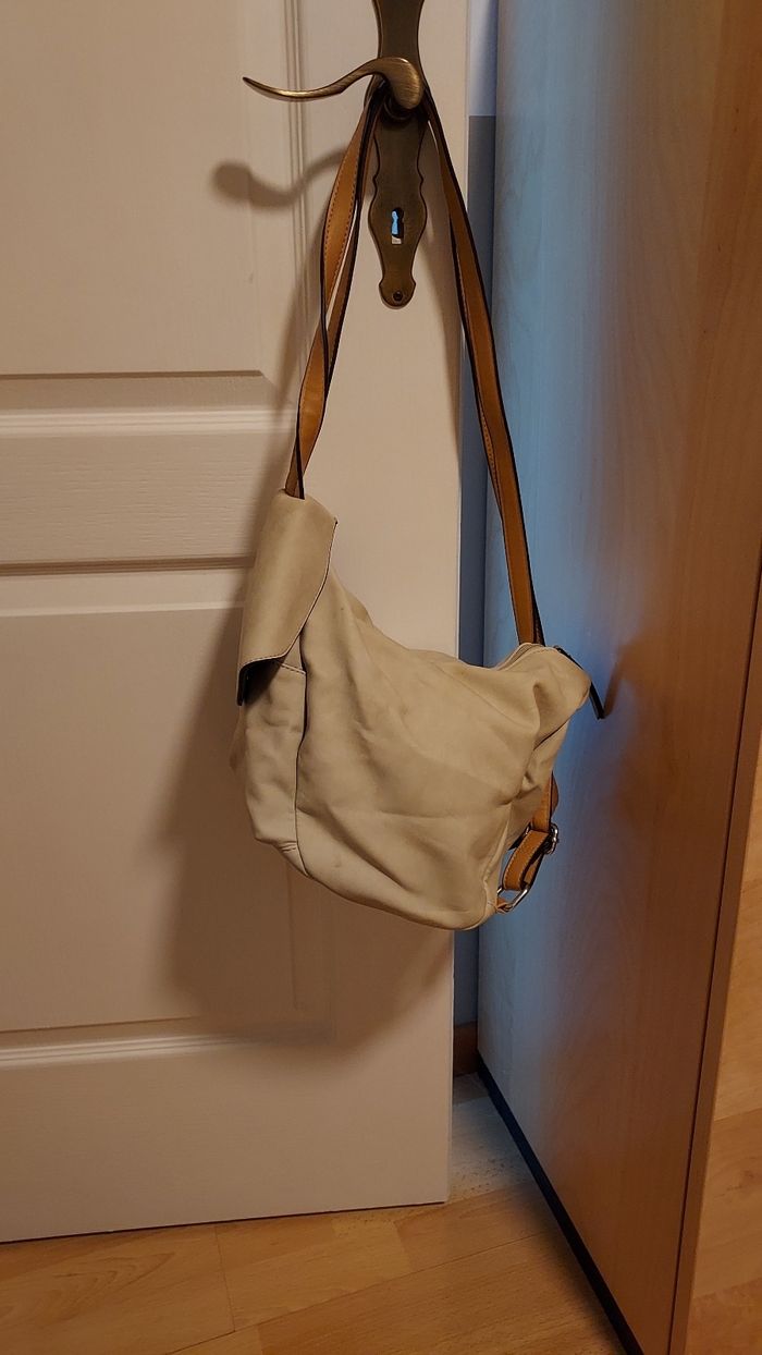 Sac écru peu se porter à dos et à l épaule également - photo numéro 2
