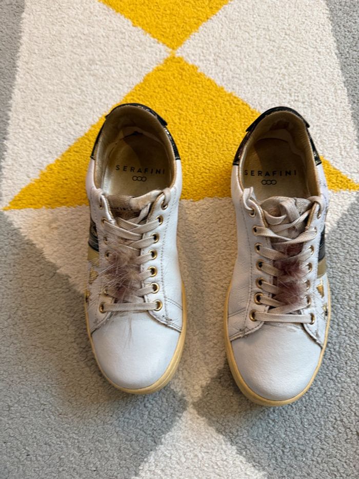Basket en cuir couleur blanche Serafini Taille 36 - photo numéro 3