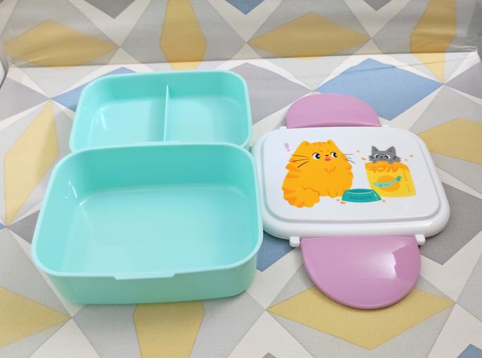 Boîte repas compartimentée avec couverts chat - photo numéro 2