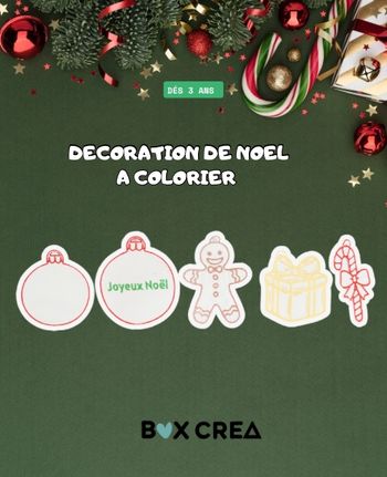 Décorations de Noël lavables à colorier 🎄 | Lot de 5 décos réutilisables