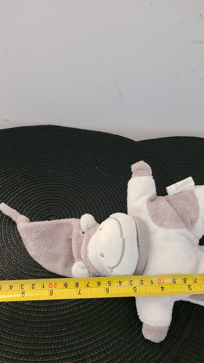 Doudou semi plat vache SYSTEME U gris blanc 19 cm - photo numéro 3