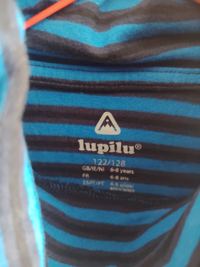 Pull col roulé enfant, Lupilou, 6-8 ans, (122-128 cm), rayé bleu/noir, mixte - photo numéro 3