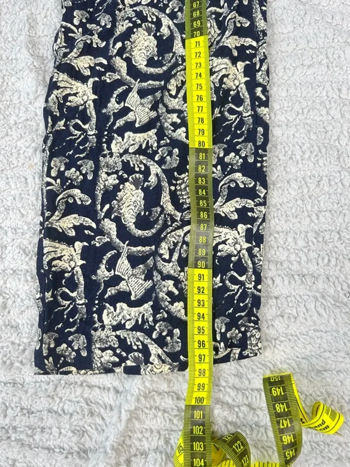 Pantalon fluide vintage bleu marine taille S - photo numéro 2