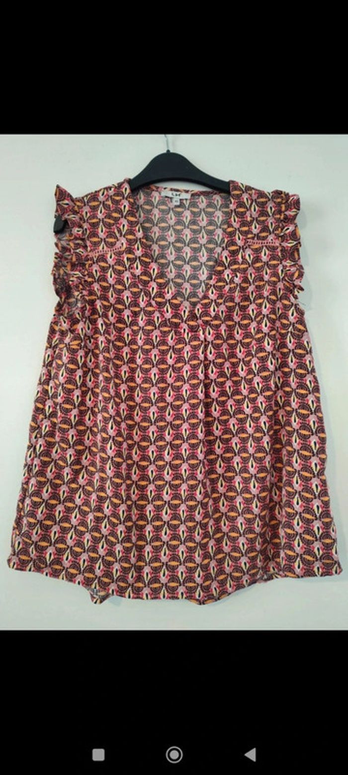 Blouse débardeur multicolore motifs ethniques taille 40 LH
