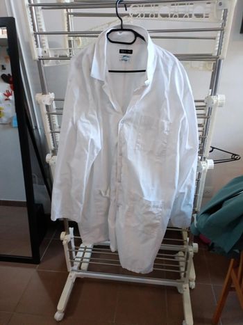 Blouse blanche à pression 3 poches XXL TEX