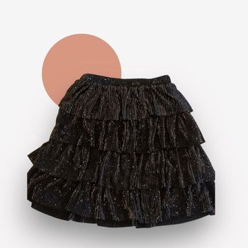Jupe noire à volants pailletée – 10 ans