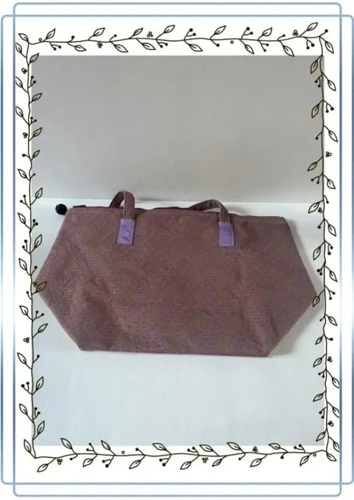 Sac à main mgd fatto amano, très bon état, rose et beige 52x32cm - photo numéro 2