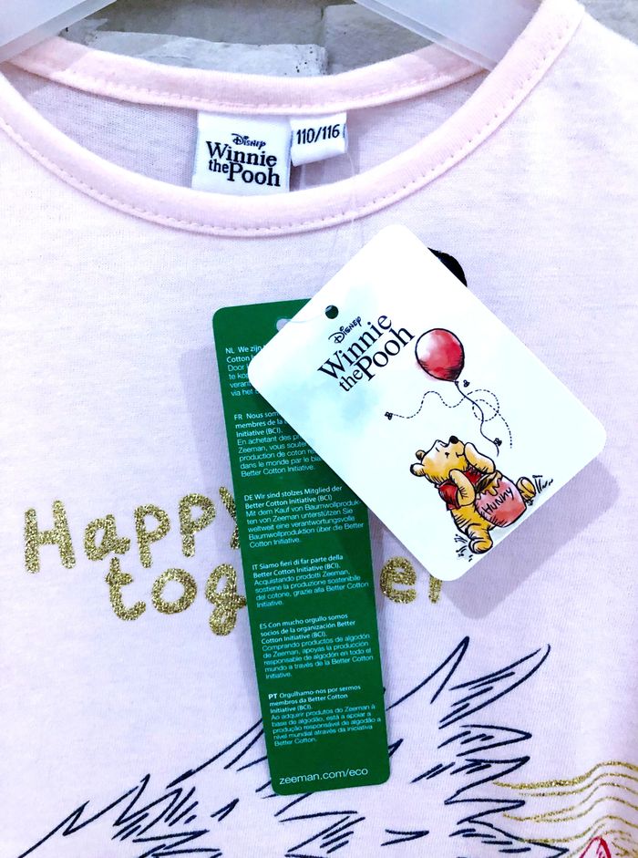 DISNEY - NEW - ENSEMBLE 2P FILLE WINNIE L'OURSON, TULLE RÉSILLE & OR PAILLETÉ 5/6A - photo numéro 6