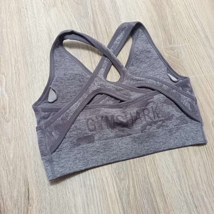 Brassière gymshark femme lilas rose M camouflage - photo numéro 4