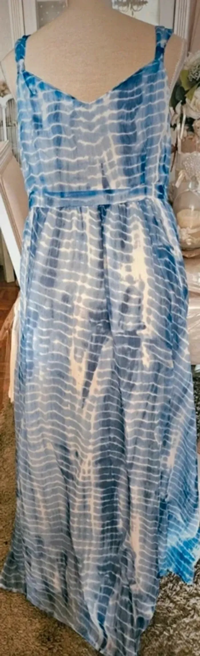 Robe longue bleue tie and dye Jacqueline Riu Taille 44 Neuve - photo numéro 5