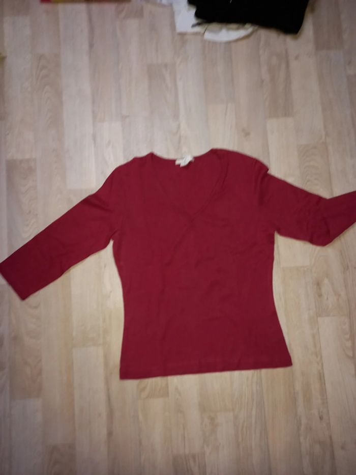 Haut col V à manches 3/4 neuf