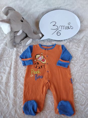 Pyjama grenouillère été léger Garçon 3/6 mois Tigrou Disney Baby 100% coton