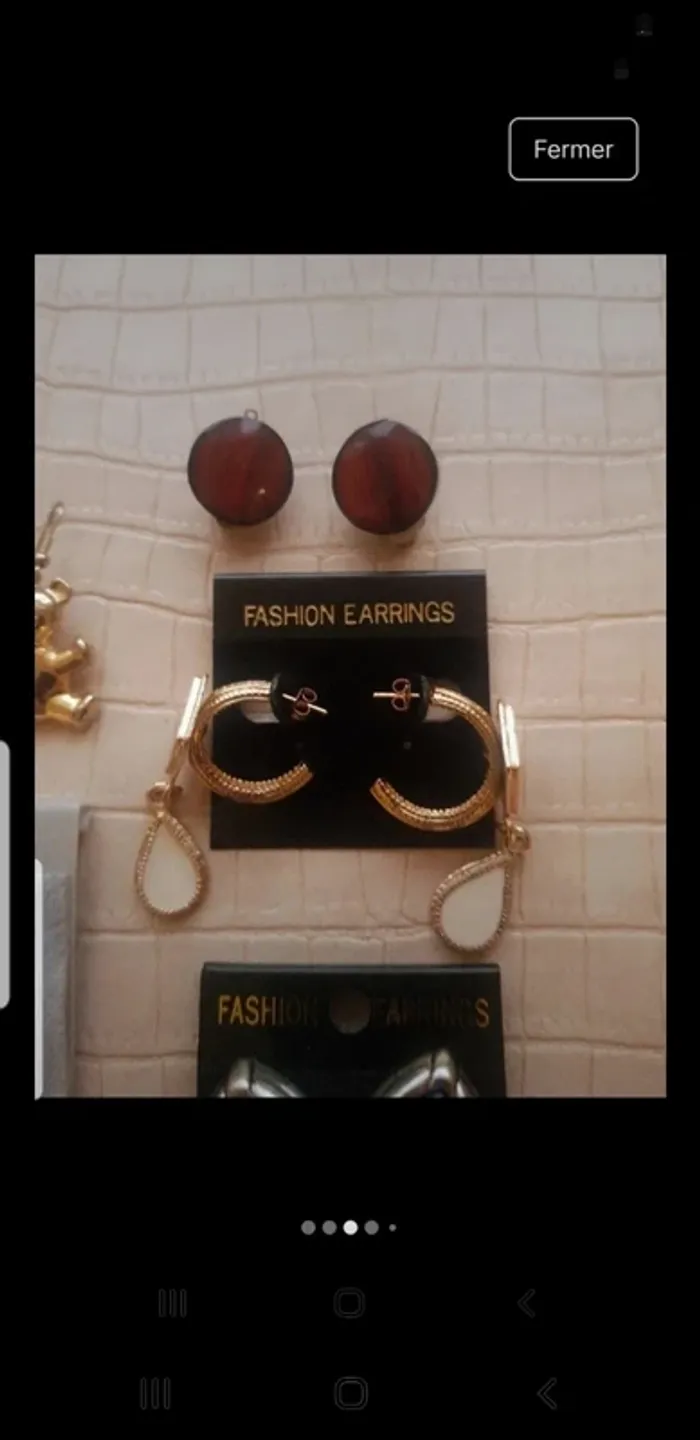Lot de 10 paires de boucles d'oreilles - photo numéro 8