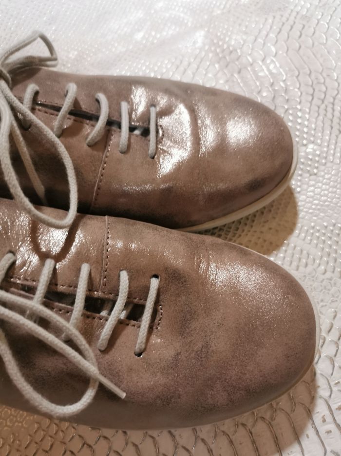 Chaussures à lacets marron irisé Mephisto T37 - photo numéro 3