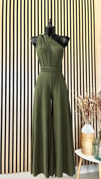 Combinaison tendance kaki dos nu positions multiples pour soirées