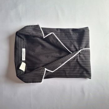 Chemise noir à rayures blanches pour femme - à manches longues - Taille S - Mara Camicie