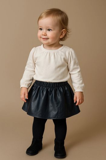 Jupe simili cuir noir Shein