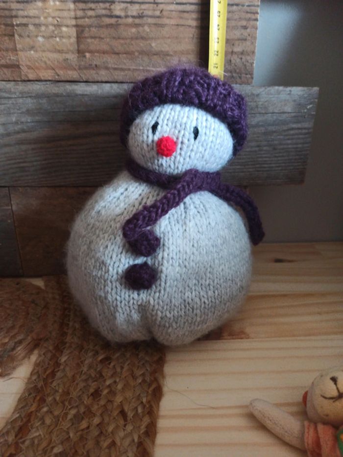 Peluche crochet laine bonhomme de neige tbe - photo numéro 6