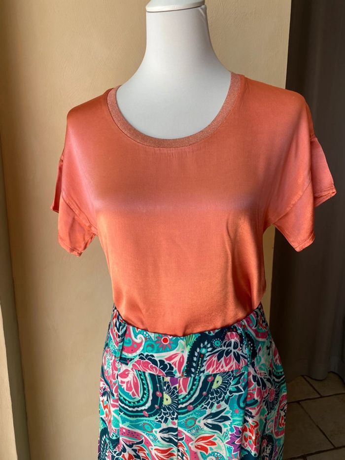 T-shirt satin corail Dixie M - photo numéro 7