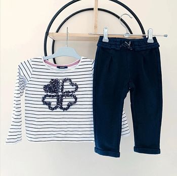 23-24 mois 2 ans ensemble Teeshirt Okaïdi et pantalon doublé Gémo