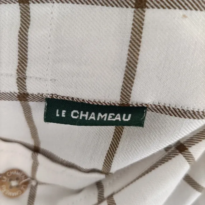Chemise blanche à carreaux noirs Le Chameau - taille XXL - A031 - photo numéro 9