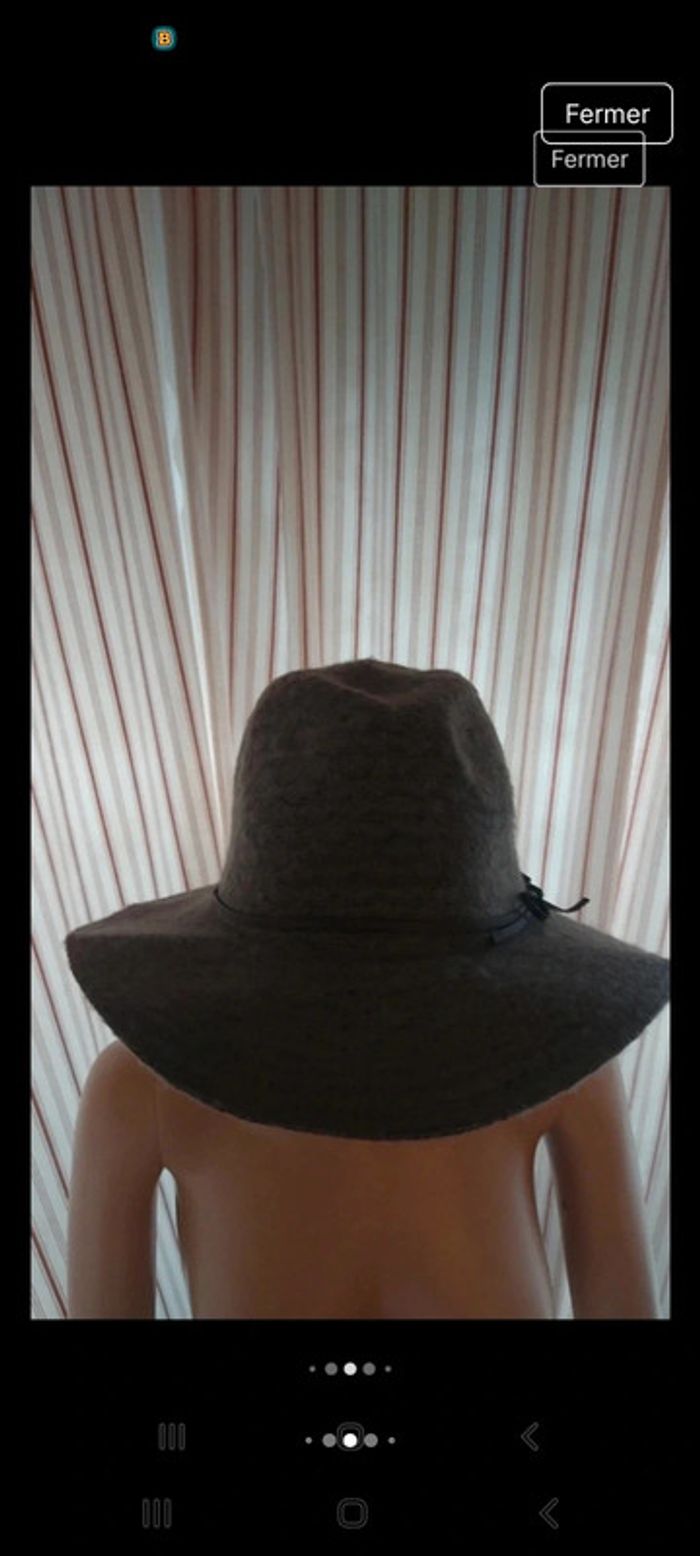 Chapeau femme gris création Française 58cm - photo numéro 4