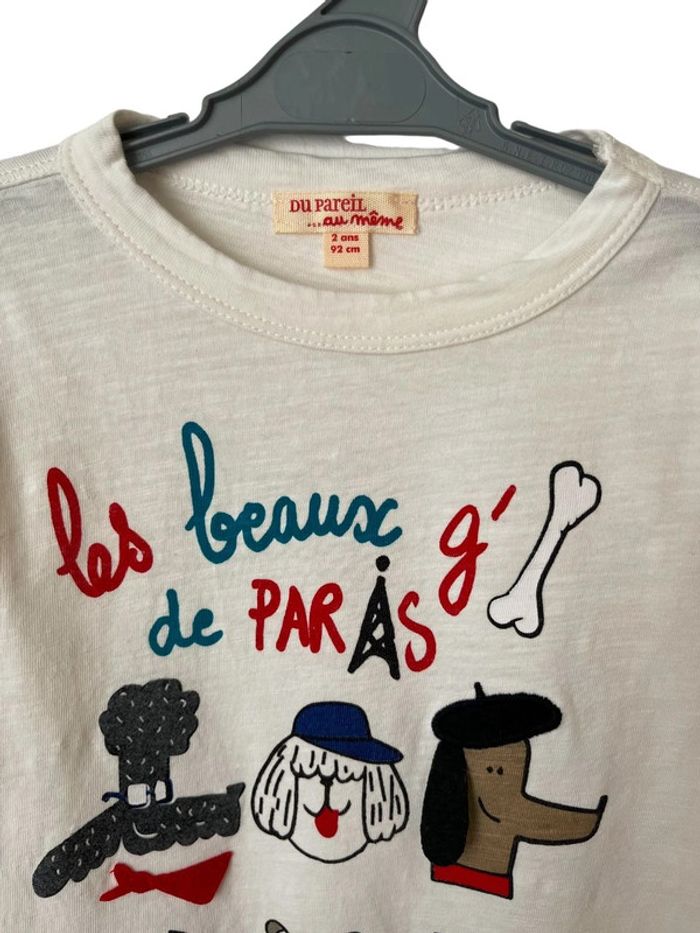 T-shirt manches longues (chiens / Paris) - DPAM 2 ans (92 cm) - photo numéro 2