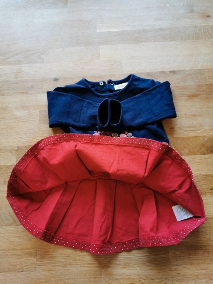 Robe et collants babybol bleue et rouge coton et elastane - photo numéro 7