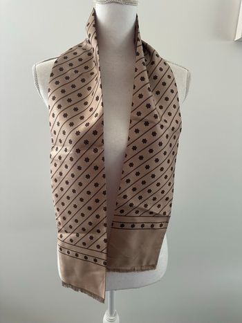 Foulard étole marin crème et noir Vintage 13,5x140cm