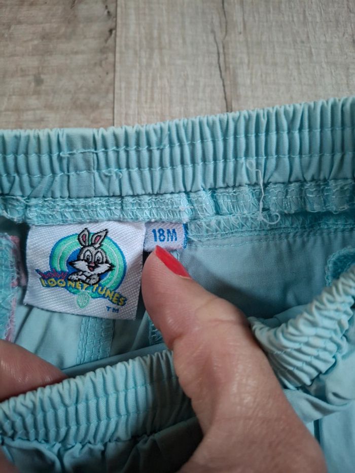 Short bleu rose fille 18 mois - photo numéro 2