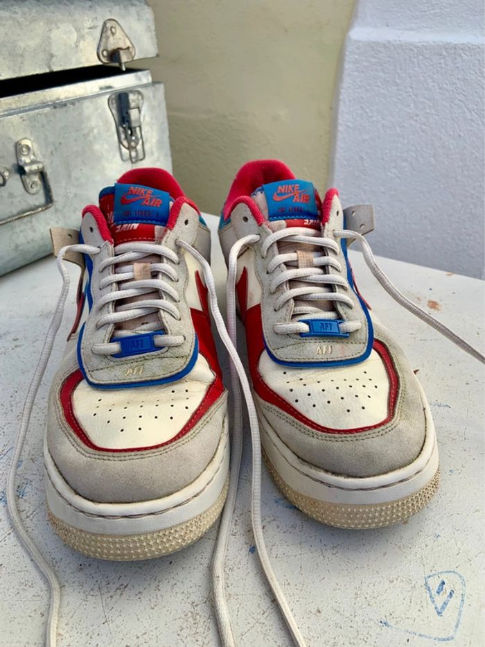 🔝 Air Force One Shadow blanche rouge et bleu taille 41 - photo numéro 2
