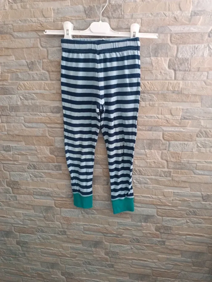 Pantalon de pyjama rayé marine-ciel 6A - photo numéro 1