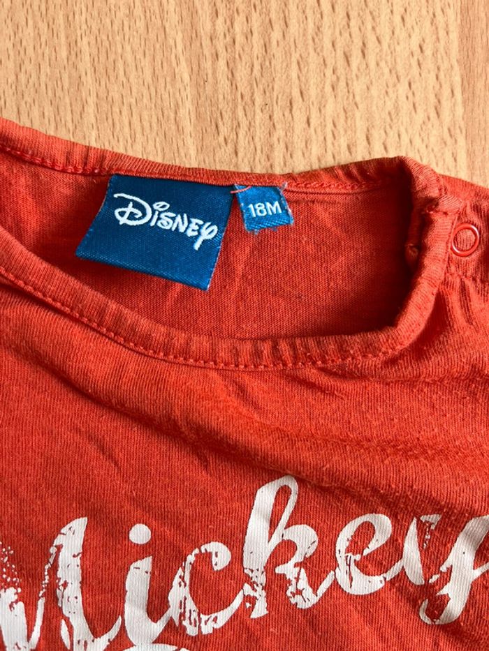 Beau T-shirt ML orange Mickey T. 18 mois garçon - photo numéro 5