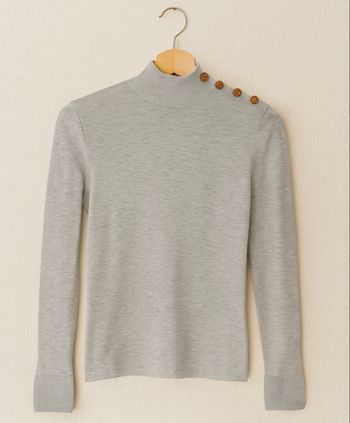 Pull gris col montant