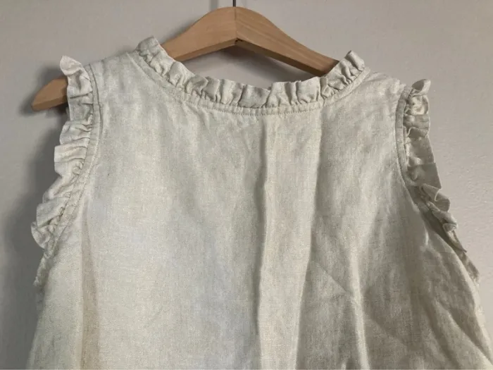 Bonpoint 🍒 haut + short en lin beige doré 8 ans - photo numéro 8