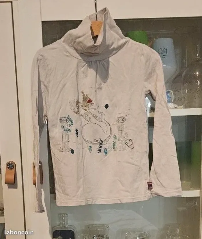 Sous pull blanc motif baleine