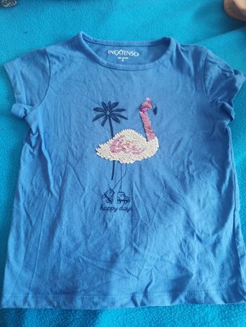 T-shirt manches courtes flamant rose