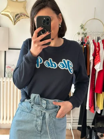 Sweat Claudie Pierlot bleu Île de Ré taille 38