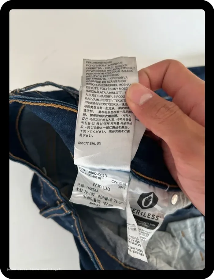 Jean Levi's Femme Marine | 721 High Rise Skinny | Taille W30 L30 FR40 | Très Bon État | BP62 - photo numéro 7