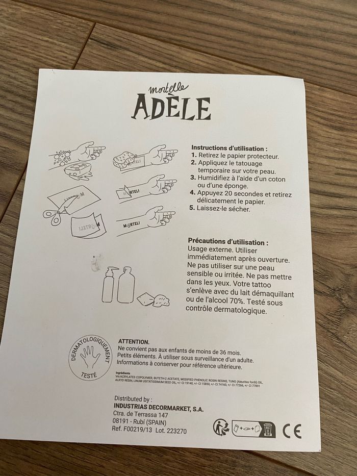 Tatouages neufs Mortelle Adèle - photo numéro 2
