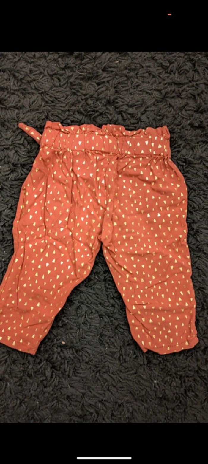 Pantalon été fille 6 mois orange fluide  léger