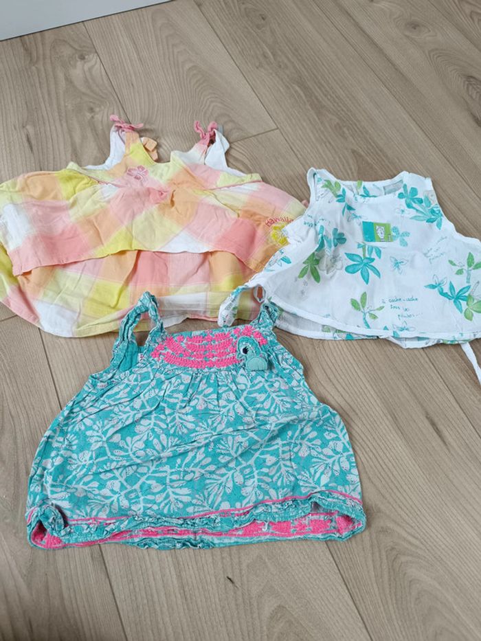 Lot 3 t shirts tuniques 6 mois fille