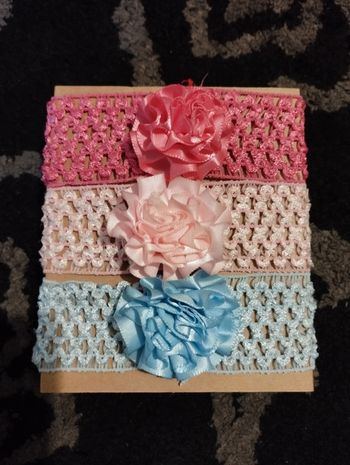 Lot de 3 bandeaux cheveux bébé fille TBE