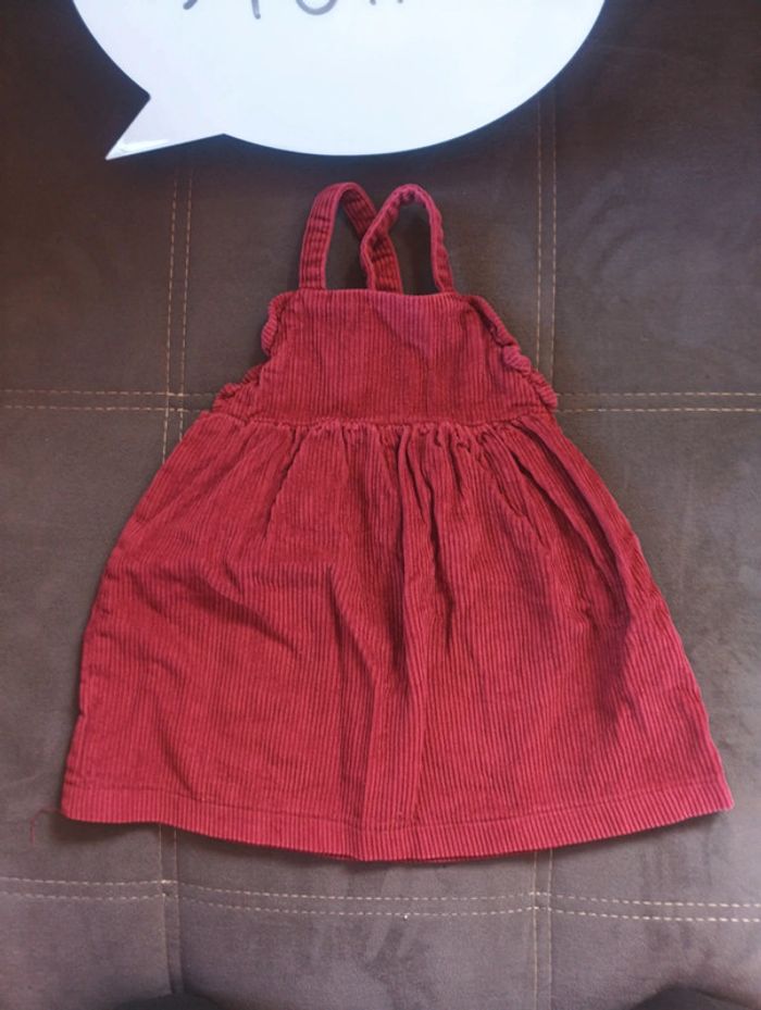 Robe velours avec bretelles Fille 18 mois Kiabi - photo numéro 2