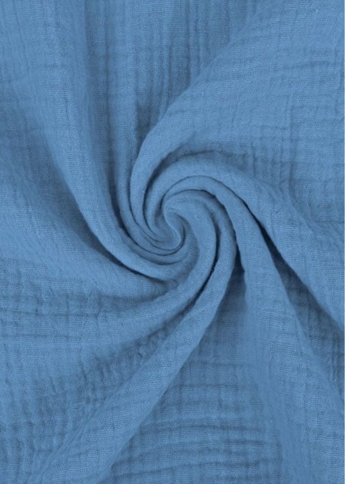 Double Gaze de coton couleurs cobalt