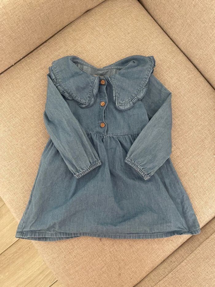 Robe en jean col Claudine 9-12 mois