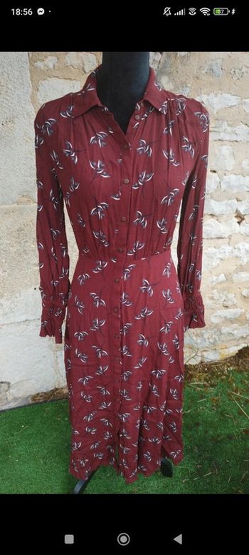 Robe Flore bordeaux Ba&sh vintage 34 36 fleurie