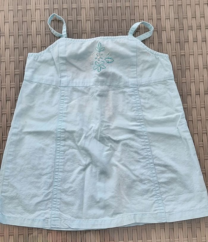 Robe d'été à fines bretelles bleu, verte, rose - photo numéro 2