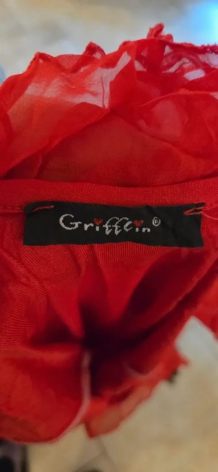 Robe rouge moulante asymétrique – Griffin – T. 36/38 - photo numéro 12