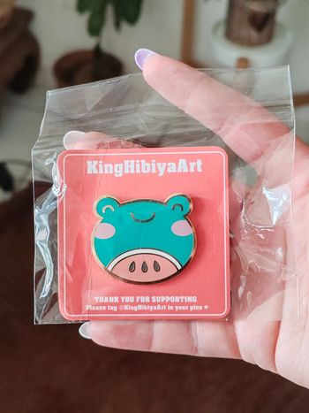 Pin's grenouille pastèque kawaii kinghibiya art